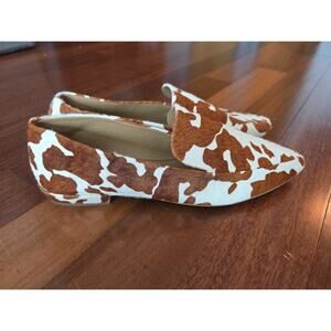 NEW Steven STEVEN MADDEN sz 10 Cow Hair Print Leather Low Flats Shoes